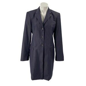 VESTIMENTE SPA new wool navy long blazer jacket  8  S/M - ITALY Business Casual
